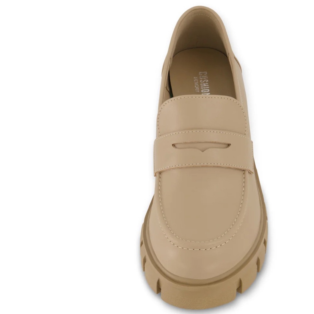 CREAM TAN PLATFORMED LOAFERS - Picture 2 of 12
